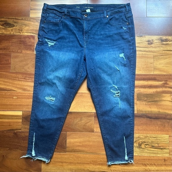 Lane Bryant Skinny Distressed Cropped Jeans - Picture 1 of 9
